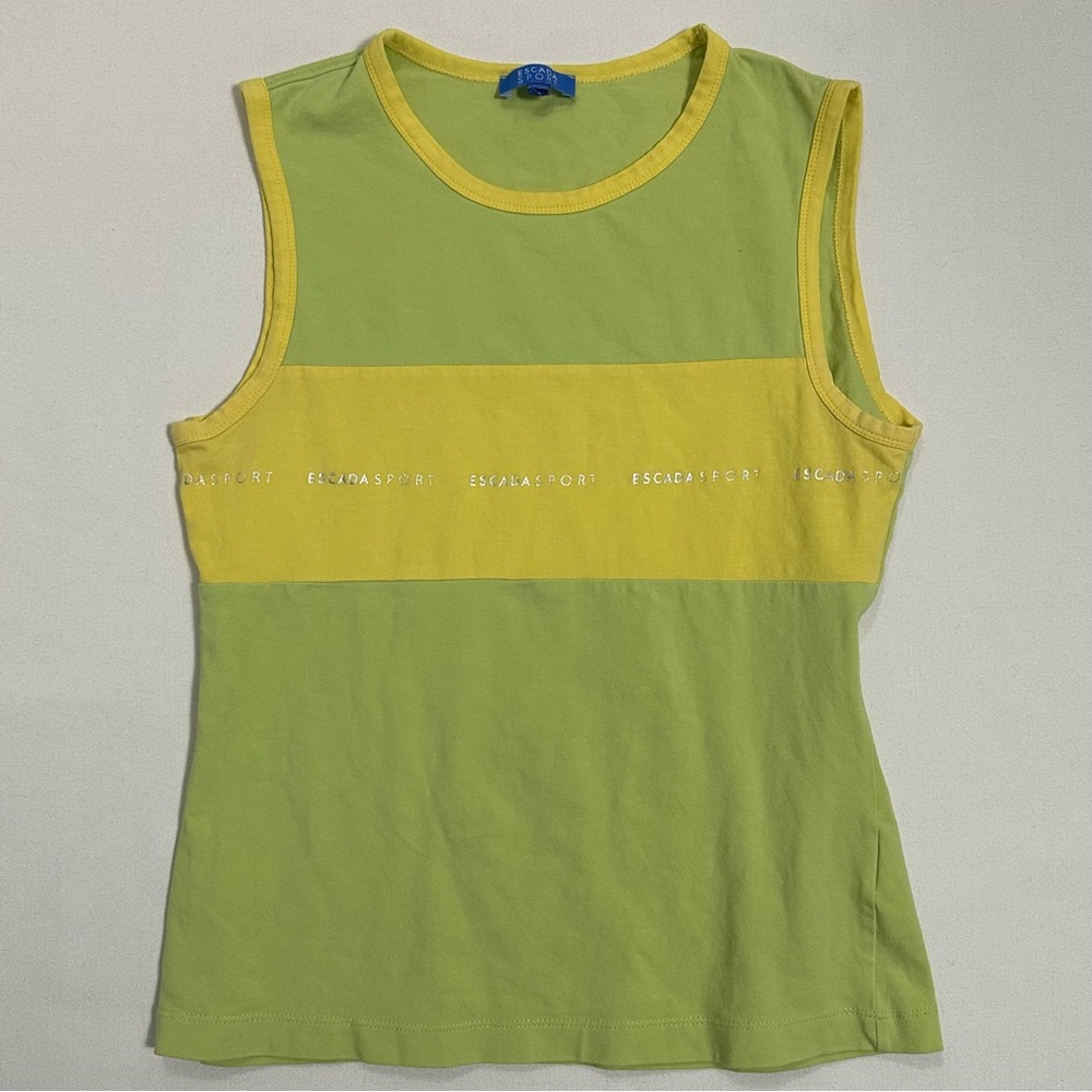 ESCADA SPORT Green Matching Set Zip-Up Track Jacket & Tank Top Size Medium - Picture 12 of 16